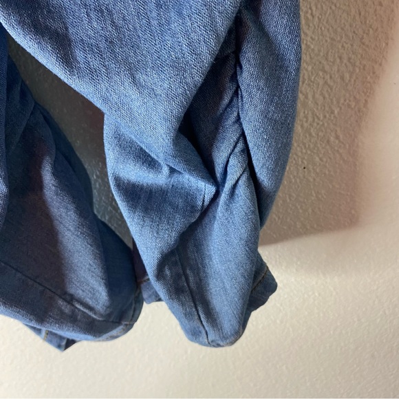 Labijou Boujee Chic Ruche Sides Scrunched Jeans Womens M Medium Blue Stacked - Picture 13 of 16